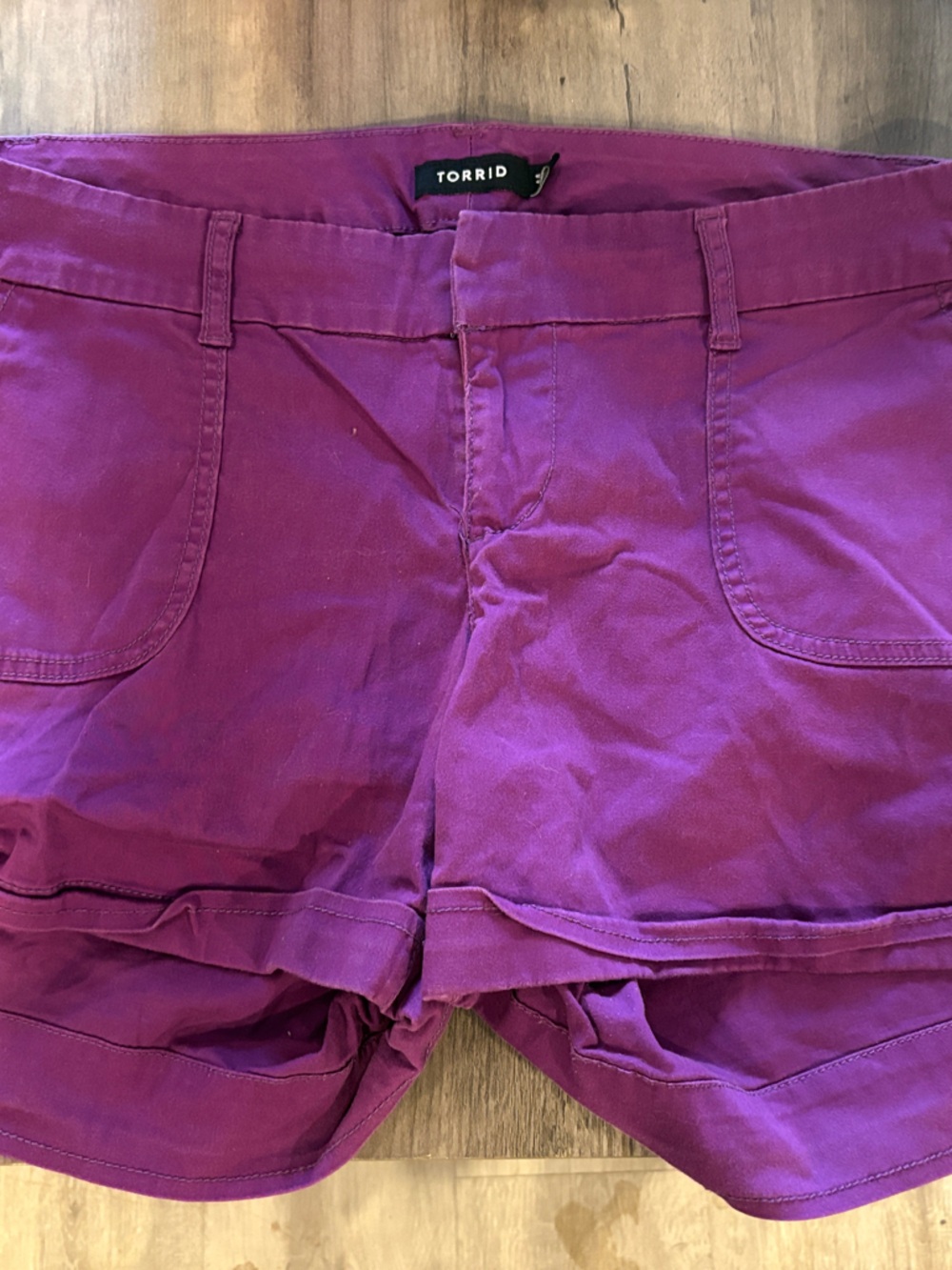 torrid Vibrant Purple High-Waist Cotton Blend Shorts